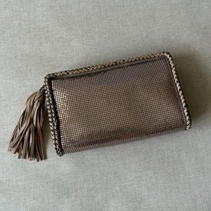 BCBGMaxAzria “Raven” Clutch in Metallic Rose Gold
